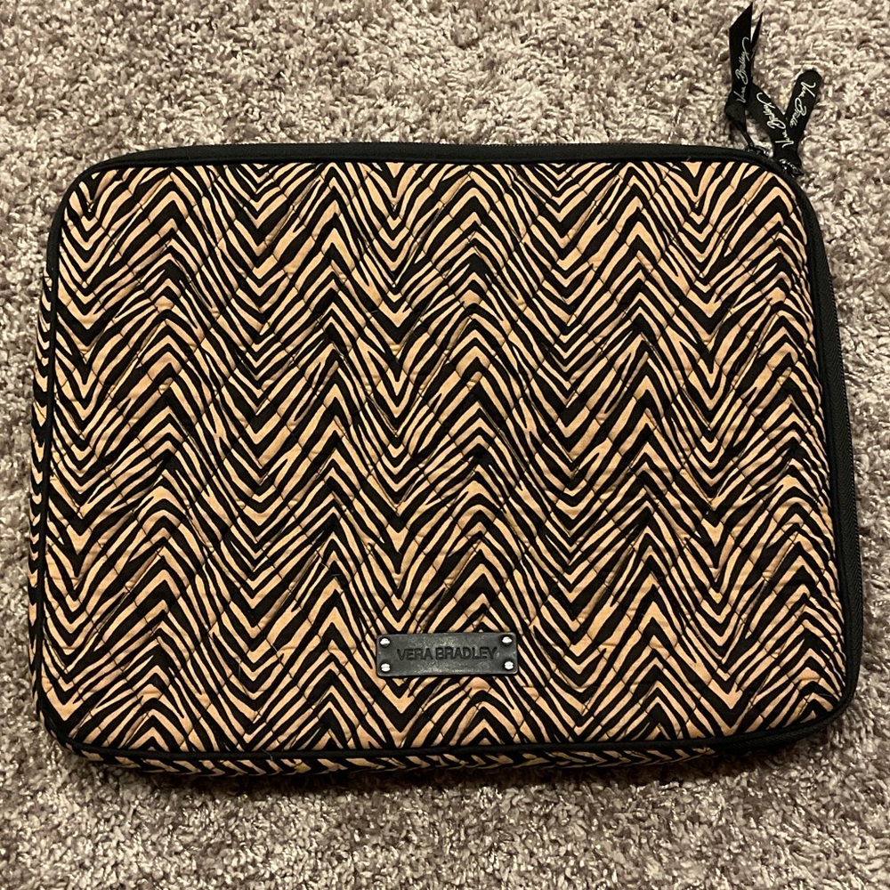 Vera Bradley Zigzag Tan and Black Laptop Bag